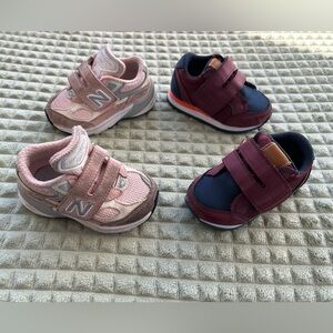 2 pairs of toddler shoes size 4. Pink New Balance 990